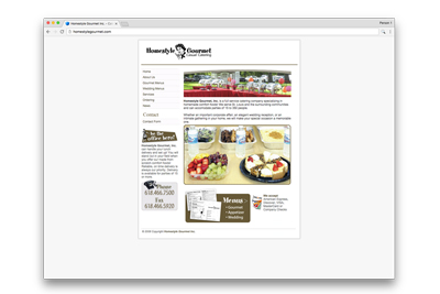 Homestyle Gourmet Casual Catering Website