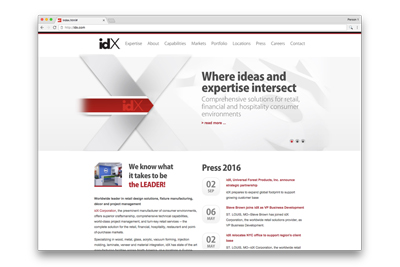 idX Corporation Website Concept